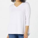 Denim & Co. Essentials Perfect Jersey V-Neck Tunic (White, XX-Small) A394290