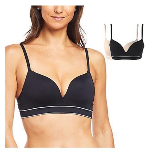 Uncover 2-pack Seamless Lightly Lined T-Shirt Bra (Black/Shifting Sand, Xlarge)