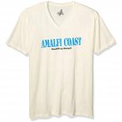 Marky G Apparel Men's Graphic Print Short Sleeve V-Neck T-Shirt (Natural, L)