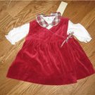 RALPH LAUREN HOLIDAY RED VELVET PLAID DRESS 6 months