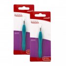 Leader Easy Grip Tweezer Slant 1ct Precision Hair Removal Stainless Steel 2 Pack