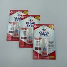 LOT of 3 CLEAR EYES Redness Relief Sterile Eye Drops - 0.2 Oz