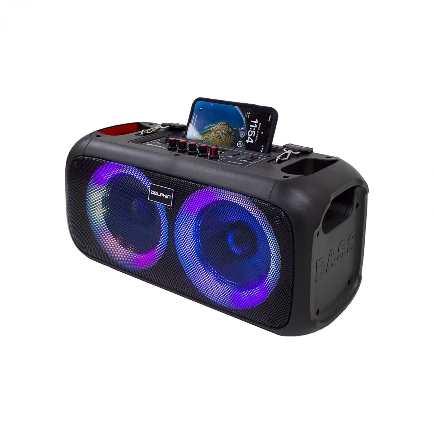 Dolphin SP-2600RBT Dual 6.5" 2000W Bluetooth Party Speaker WaveSync, LED, Mic