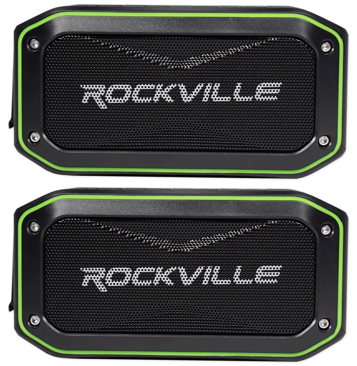 (2 Pack) Rockville ROCK ANYWHERE WaterProof Portable Bluetooth Speakers+TWS Linking
