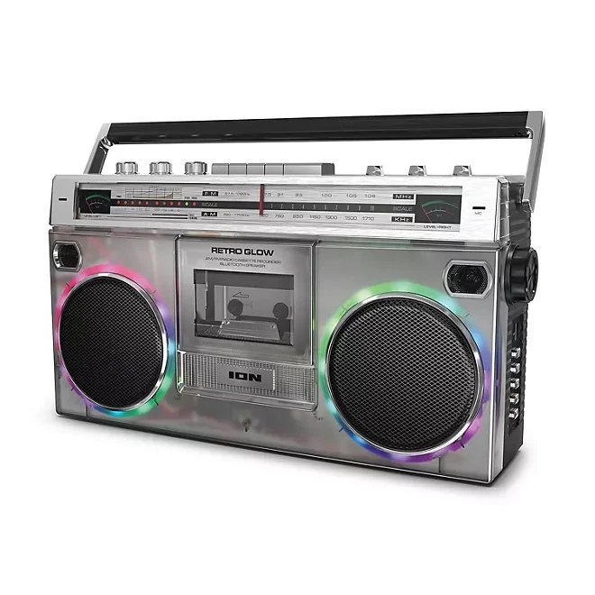 ION Audio Retro Glow Boombox with Cassette Player and Radio - ION RETROGLOW