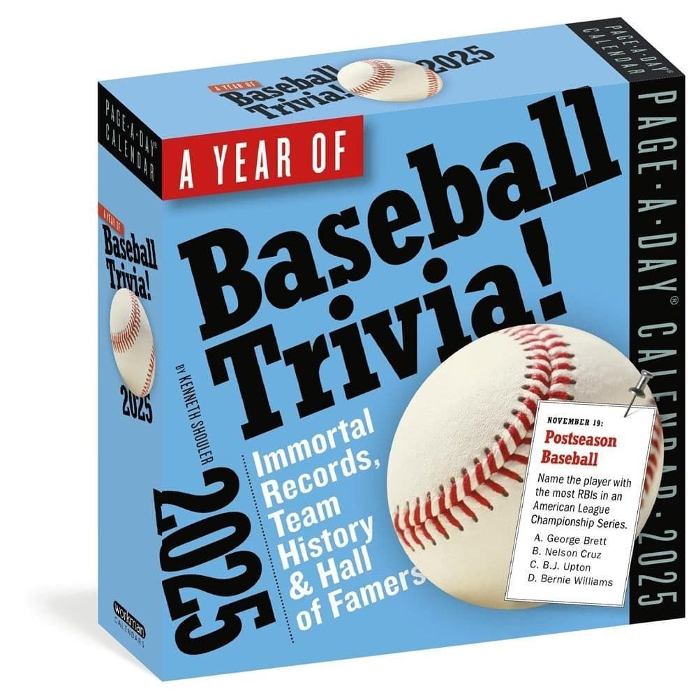 Baseball Trivia 2025 Desk Calendar