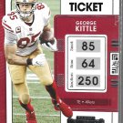 2021 PANINI CONTENDERS FOOTBALL CARD #89 GEORGE KITTLE (ITEM #220213108908)