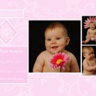 Customizable Brith Announcements : Floral Matelasse