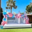 US STOCK 15FT White Inflatable Bounce House With Slide For Kids Adults