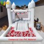 US Stock PVC 13X8X8FT inflatable white bounce house with ball pit combo for kids