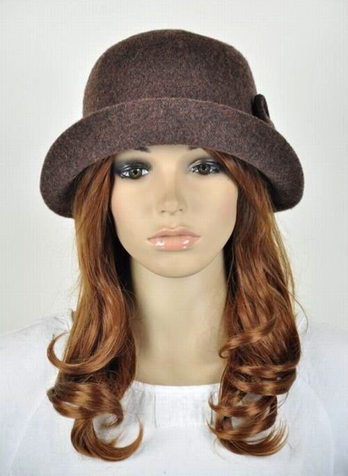 Bow Winter Wool Lady Women's Dress Hat Beanie Cap 2-Way-Use 6-Colors