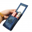 Personalized Small Leather Makeup Bag with Mirror, Monogrammed