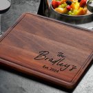 Personalized Engraved Wood Cutting Board for Couples, Walnut Edge