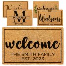 Custom Welcome Doormat with Family Name & 6 Designs, Personalized
