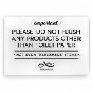 3.5x5 Inch Do Not Flush Rules Bathroom Sign ~ Ready to Stick ~ Premium Finish