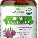 Zazzee USDA Organic Milk Thistle 30:1 Extract, 7500 mg Strength, 120 Vegan Capsules,