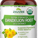 Zazzee USDA Organic Dandelion Root 10:1 Extract, 3000 mg Strength, 120 Capsules,