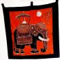 Handmade Original Art Batik Wall Decor-majestic royal elephant -wall hanging tapestry ethnic