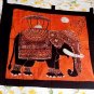 Handmade Original Art Batik Wall Decor-majestic royal elephant -wall hanging tapestry ethnic