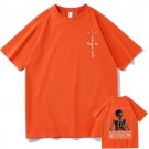 Unisex Cactus Jack Tshirt Hip Hop Style T-shirts for Summer 100% Cotton Orange