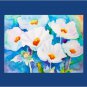 Watercolor with flowers. Flowers painted. Painting with flowers.