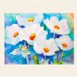 Watercolor with flowers. Flowers painted. Painting with flowers.