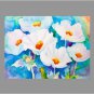 Watercolor with flowers. Flowers painted. Painting with flowers.