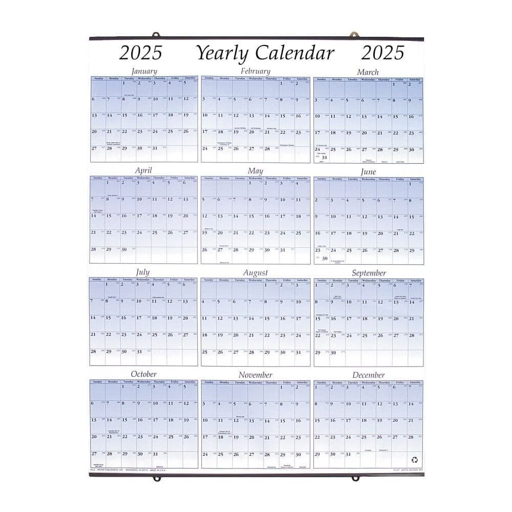 Full Year 2025 Wall Calendar