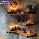 Rustic Corner Wooden Shelf - Space-Saving Charm