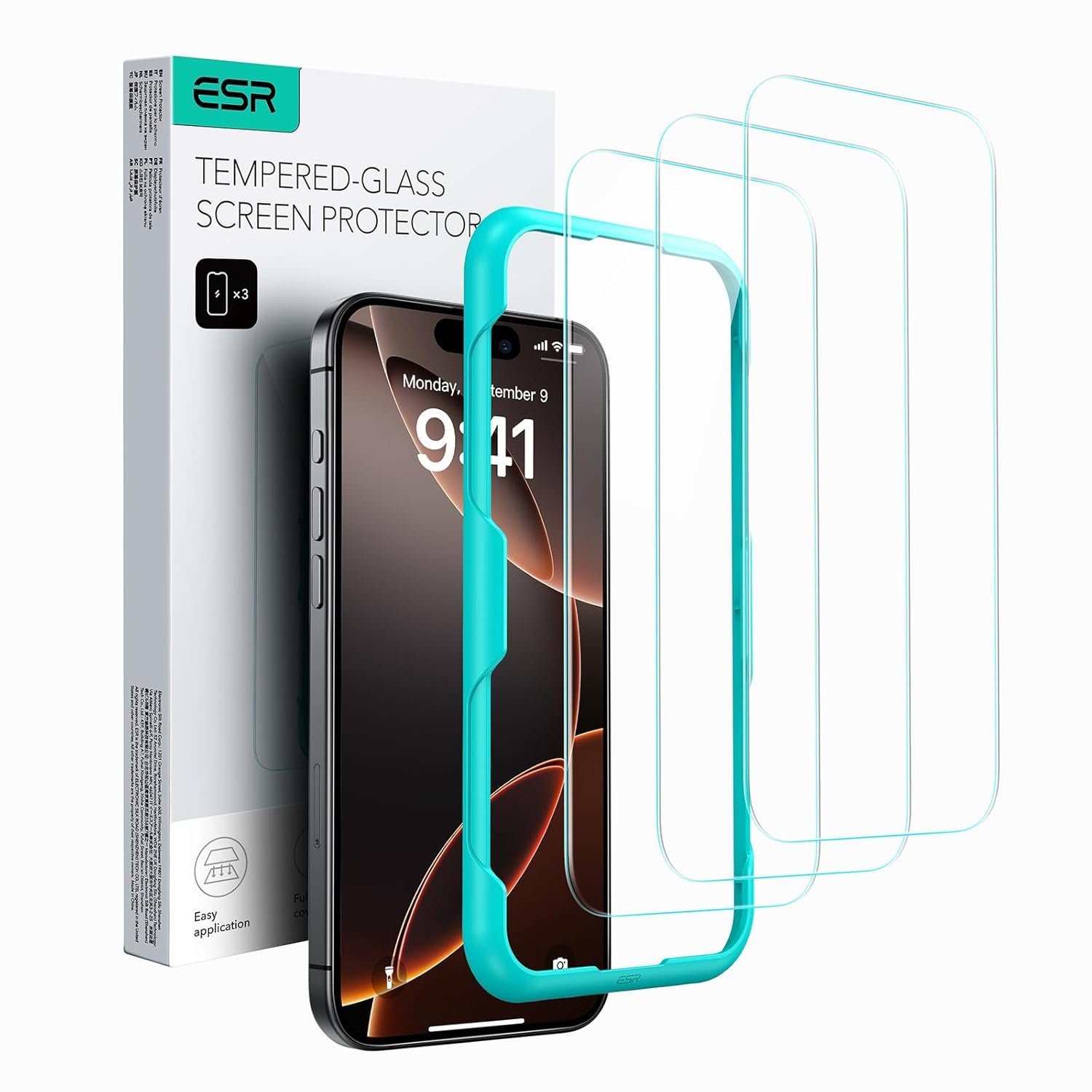 3 x Pack for iPhone 16 Pro Screen Protector, Tempered Glass
