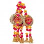 Artificial Marigold Flowers Hangings with Bangles Ringing Bells (4, Lotus Bell Toran)