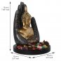 eCraftIndia Black Golden Resin Palm Buddha Statue Tea Light Holder-