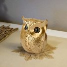 Modern Classy Lucky Owl Resin Art Figure Showpiece (Golden)