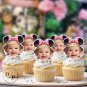 Minnie Safari Cupcake Toppers - Face cupcake topper -Custom Face- cupcake Topper- Birthday party