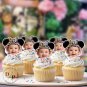 Minnie Safari Cupcake Toppers - Face cupcake topper -Custom Face- cupcake Topper- Birthday party