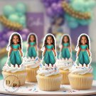 Princess Jasmine Cupcake Toppers - Face cupcake topper -Custom Face- cupcake Topper- Birthday party