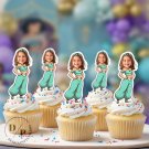 Princess Jasmine Cupcake Toppers - Face cupcake topper -Custom Face- cupcake Topper- Birthday party