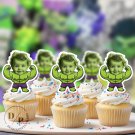 Hulk Superhero Cupcake Toppers - Face cupcake topper -Custom Face- cupcake Topper- Birthday party