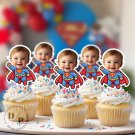 Superman Cupcake Toppers - Face cupcake topper -Custom Face- cupcake Topper- Birthday party