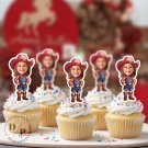 Cowgirl Cupcake Toppers - Face cupcake topper -Custom Face- cupcake Topper- Birthday party