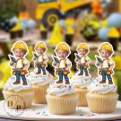 Construction Cupcake Toppers - Face cupcake topper -Custom Face- cupcake Topper- Birthday party Construction Cupcake Toppers - Face cupcake topper -Custom Face- cupcake Topper- Birthday party