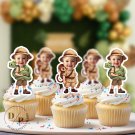 Safari Explorer Cupcake Toppers - Face cupcake topper -Custom Face- cupcake Topper- Birthday party
