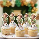 Safari Explorer Cupcake Toppers - Face cupcake topper -Custom Face- cupcake Topper- Birthday party