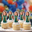 Princess Mérida Cupcake Toppers - Face cupcake topper -Custom Face- cupcake Topper- Birthday party