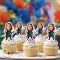 Princess M&Atilde;&copy;rida Cupcake Toppers - Face cupcake topper -Custom Face- cupcake Topper- Birthday party
