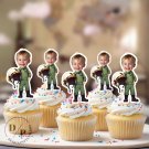 Airplane Pilot Face cupcake topper -Custom Face- cupcake Topper- Birthday party