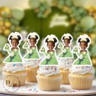 Princess Tiana Cupcake Toppers - Face cupcake topper -Custom Face- cupcake Topper- Birthday party