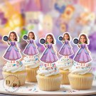 Rapunzel Cupcake Toppers - Face cupcake topper -Custom Face- cupcake Topper- Birthday party