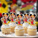 Mickey Mouse Roadster Racer Cupcake Toppers - Face cupcake topper -Custom Face- Birthday party Mickey Mouse Roadster Racer Cupcake Toppers - Face cupcake topper -Custom Face- Birthday party