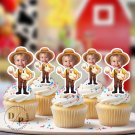 Farmer Boy  Cupcake Toppers - Face cupcake topper -Custom Face- cupcake Topper- Birthday party